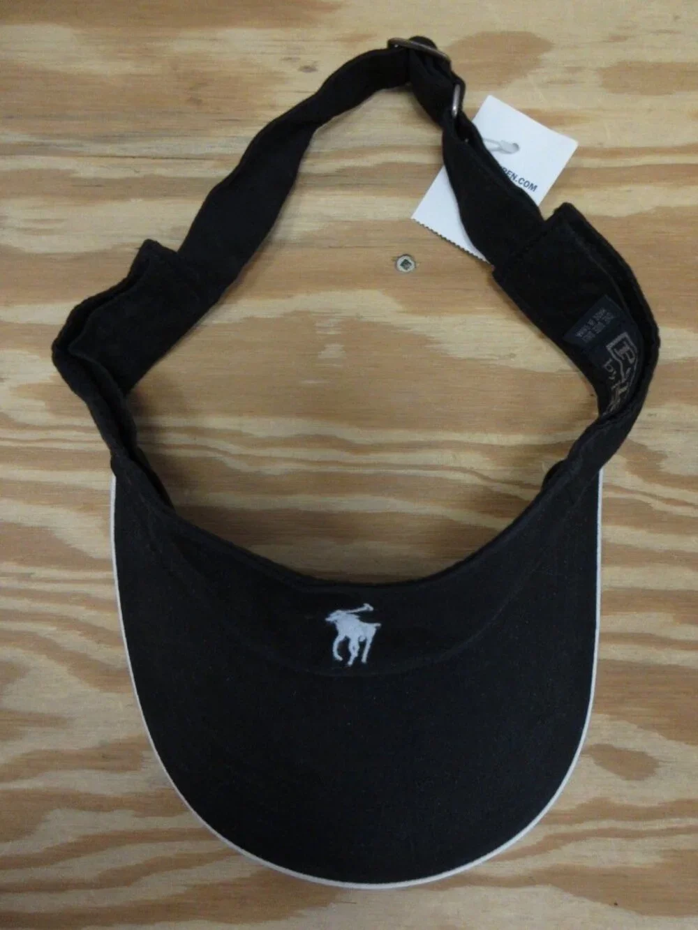 Polo Ralph Lauren Visor Hat Cap Strapback Golf Tennis White Pony Preppy